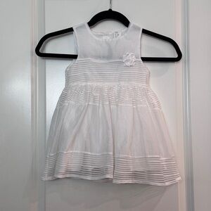 H&M Girl Toddler Cotton Sleeveless White Dress  & Flower Detail Formal & Casual